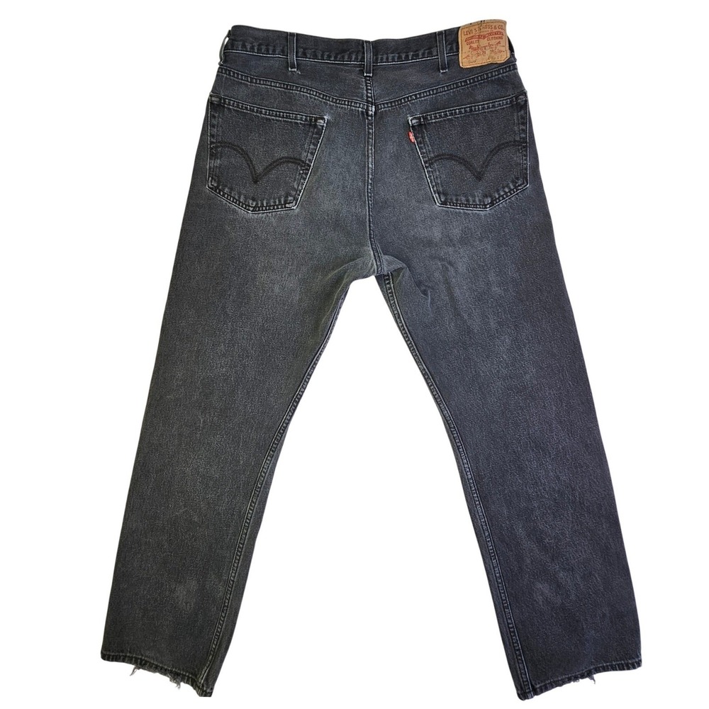 Levis 505 Regular Fit Mens Jeans Faded Black Denim Straight Leg 40x32 005050260
